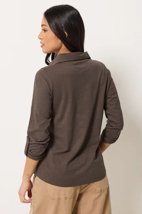 PixieGirl Petite Chocolate Brown Button Cotton Shirt - 16 Image 3