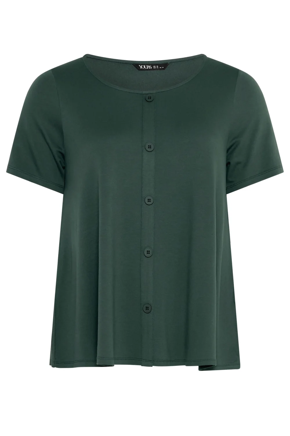Yours Curve Khaki Green Soft Touch Top - 26-28 Image 5