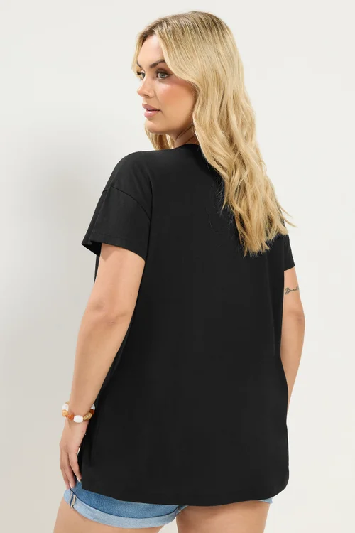 Yours Curve Black Butterfly Print T-Shirt - 20 Image 3