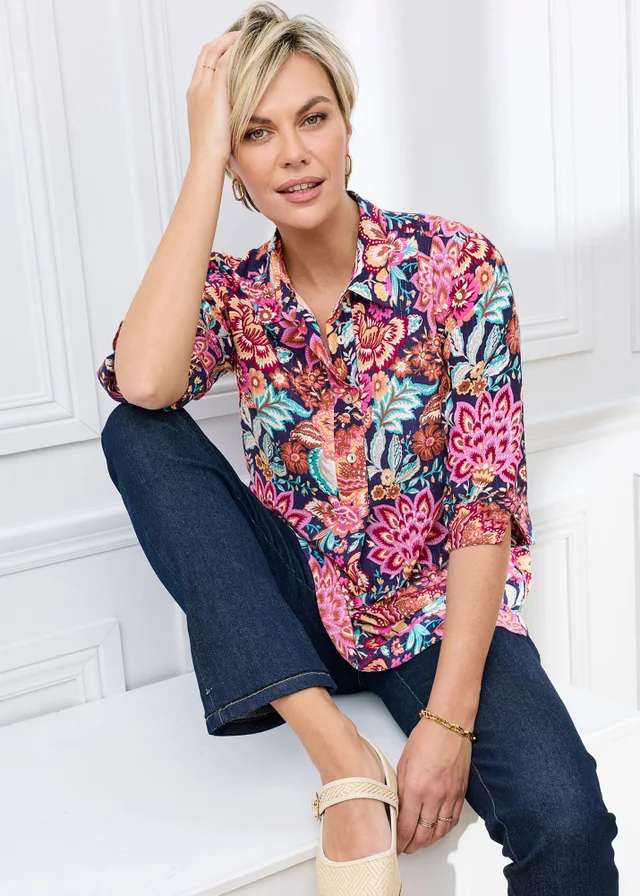 Cotton Traders Marine Print Tunic With Pockets