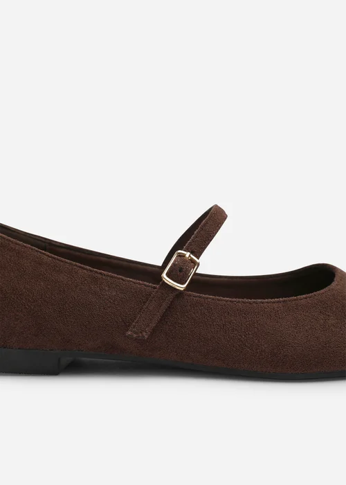 Where's That From Novalee Brown Pointed Toe Mary Jane Front Strap Ballet Flats - 4 Image 5