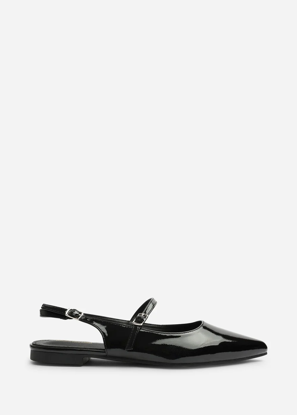 Where's That From Estrella Black Pointed Toe Mary Jane Open Back Ballet Flats - 4 Image 1