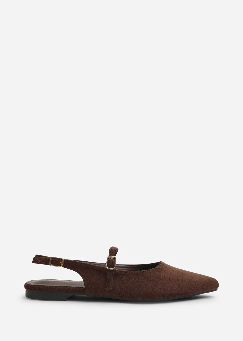 Where's That From Estrella Dark Brown Pointed Toe Mary Jane Open Back Ballet Flats - 7 Image 1