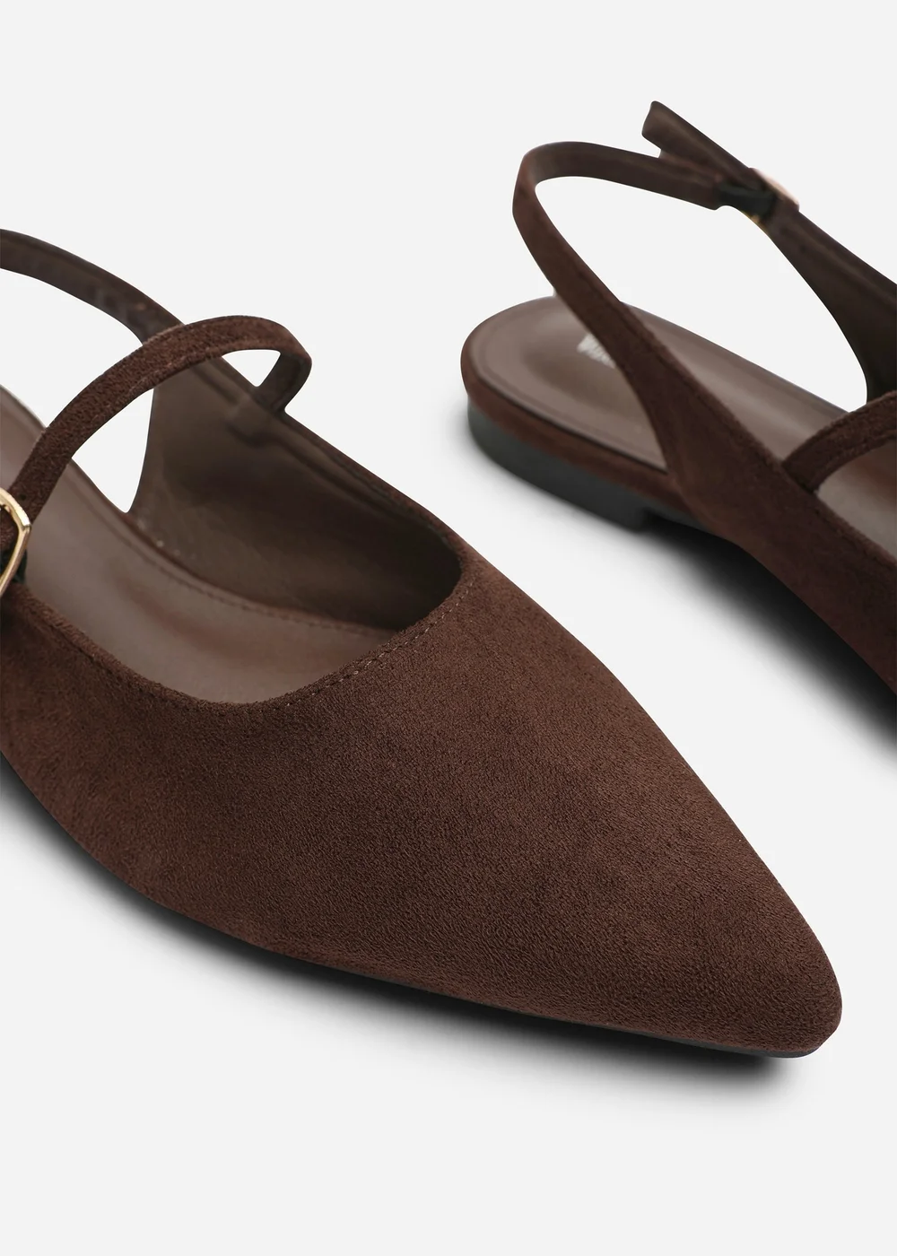 Where's That From Estrella Dark Brown Pointed Toe Mary Jane Open Back Ballet Flats - Size 7 Image 5