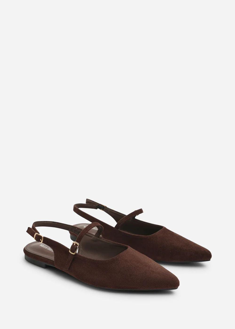 Where's That From Estrella Dark Brown Pointed Toe Mary Jane Open Back Ballet Flats - Size 7 Image 4