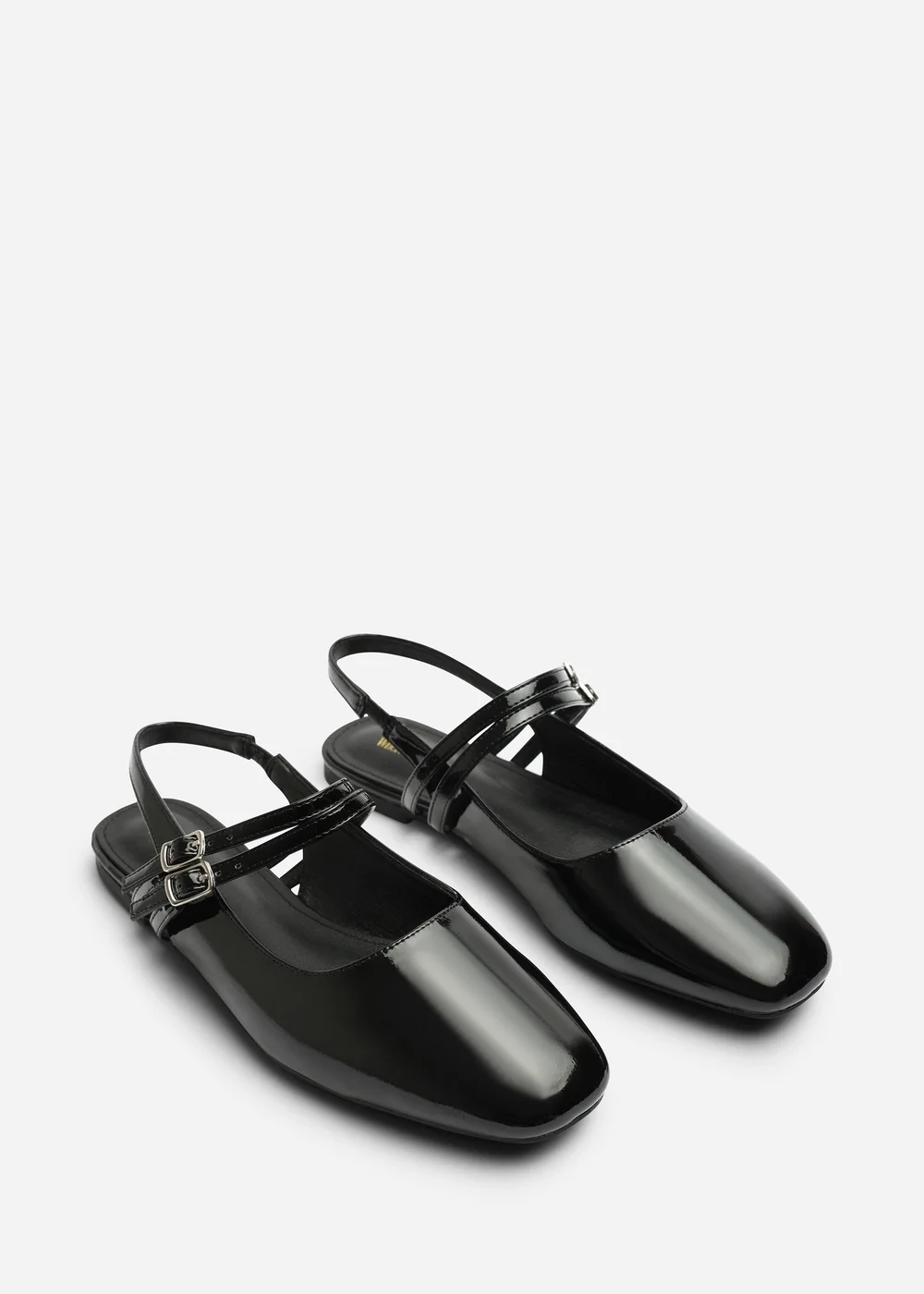 Where's That From Alena Black Double Strap Backless Mary Jane Flats - 4 Image 4