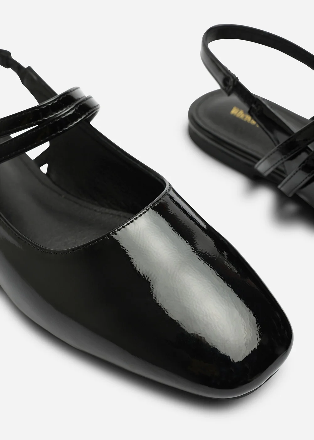 Where's That From Alena Black Double Strap Backless Mary Jane Flats - 4 Image 5