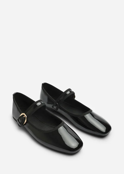 Where's That From Karsyn Black Mary Jane Ballet Flats With Buckle Detail - 5 Image 4