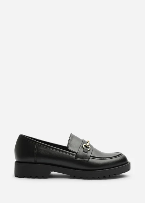 Where's That From Aadhya Black Chunky Snaffle Trim Detail Loafers - 7 Image 2