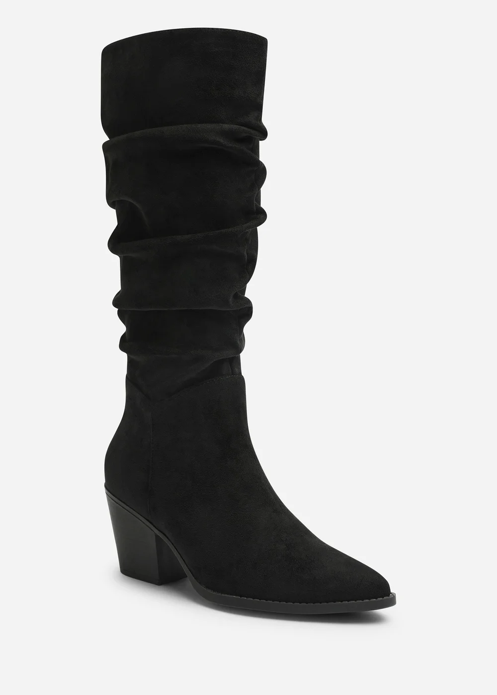 Where's That From Drelia Ruched Black Western Knee High Boot - Size 5 Image 2