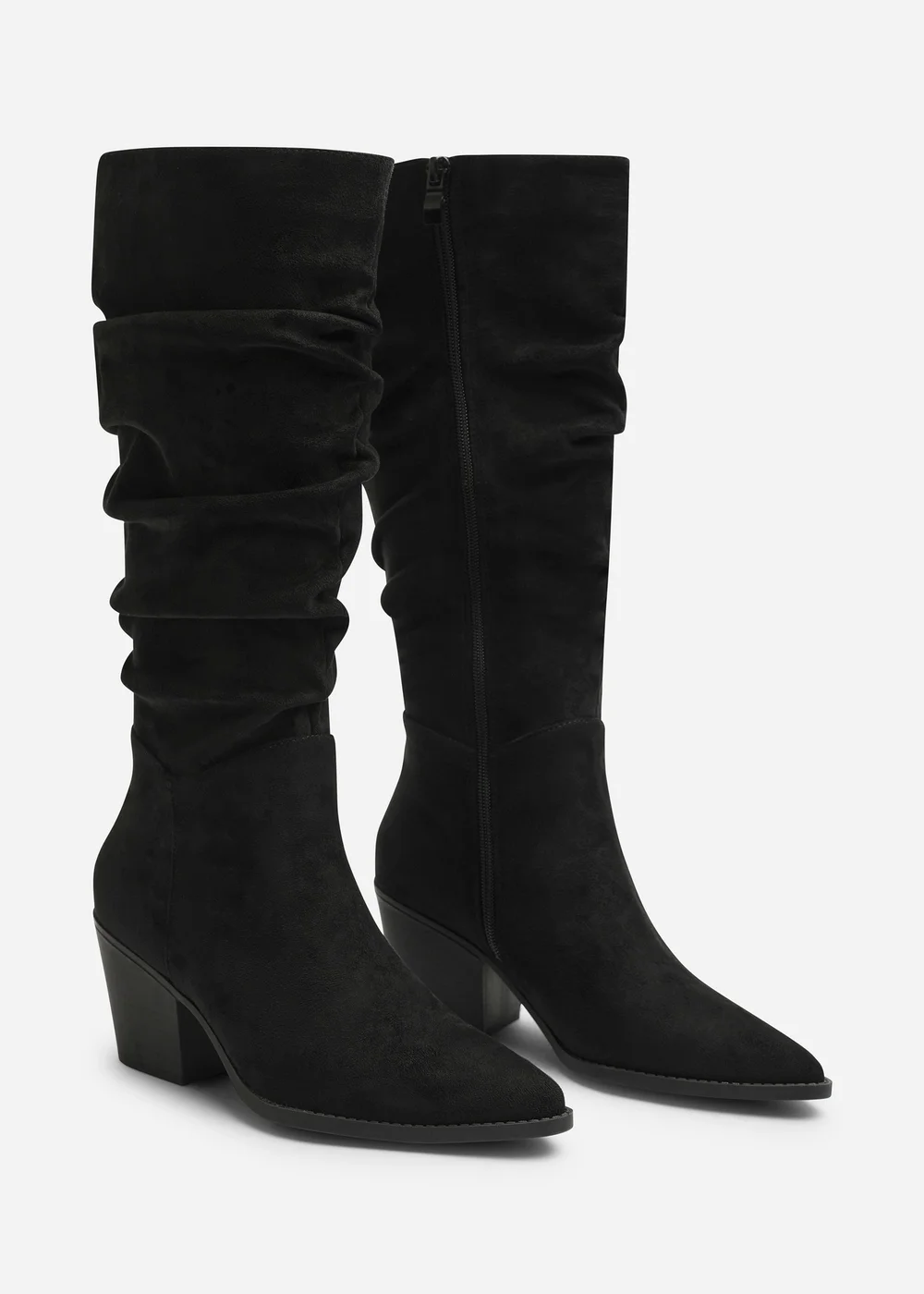 Where's That From Drelia Ruched Black Western Knee High Boot - Size 5 Image 3