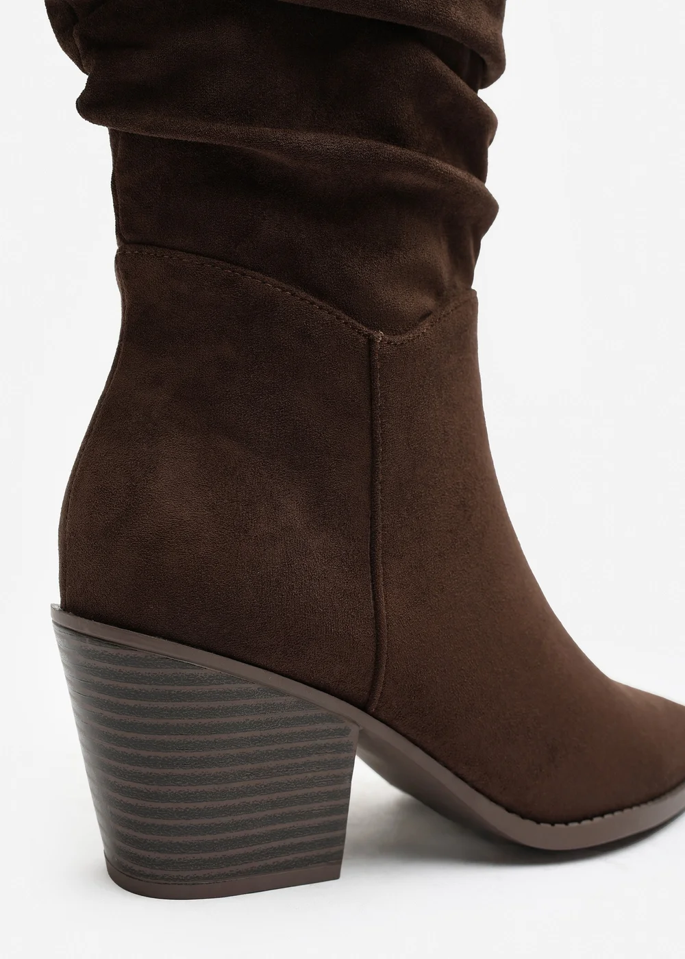 Where's That From Drelia Ruched Dark Brown Western Knee High Boot - Size 6 Image 4
