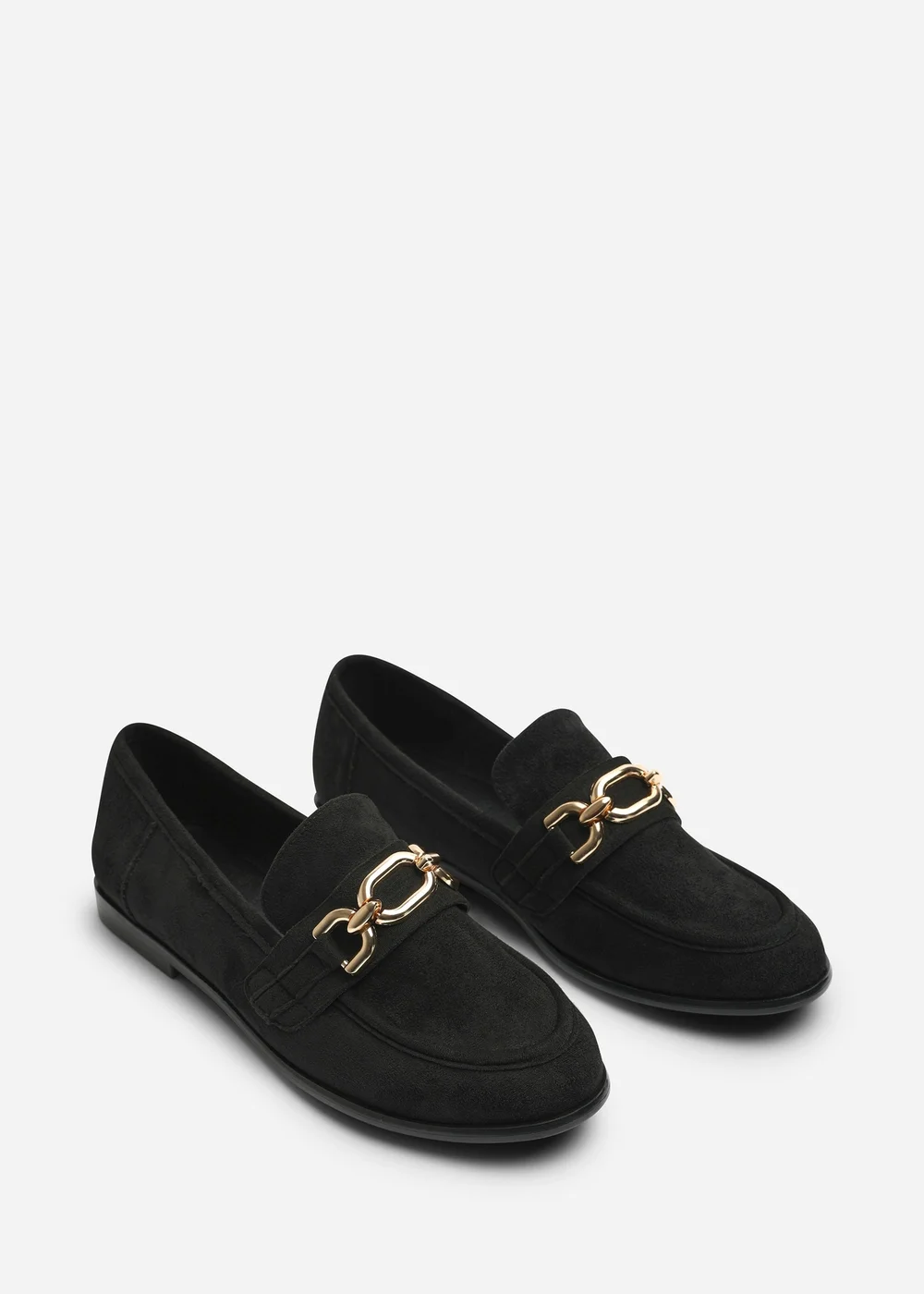 Where's That From Lettie Black Chain Trim Detail Flat Loafers - Size 4 Image 4