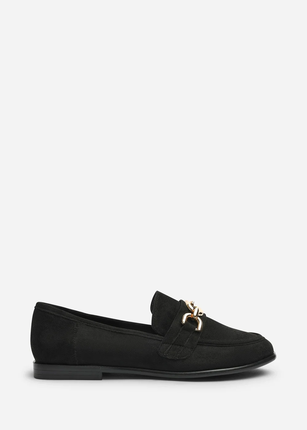 Where's That From Lettie Black Chain Trim Detail Flat Loafers - Size 4 Image 2