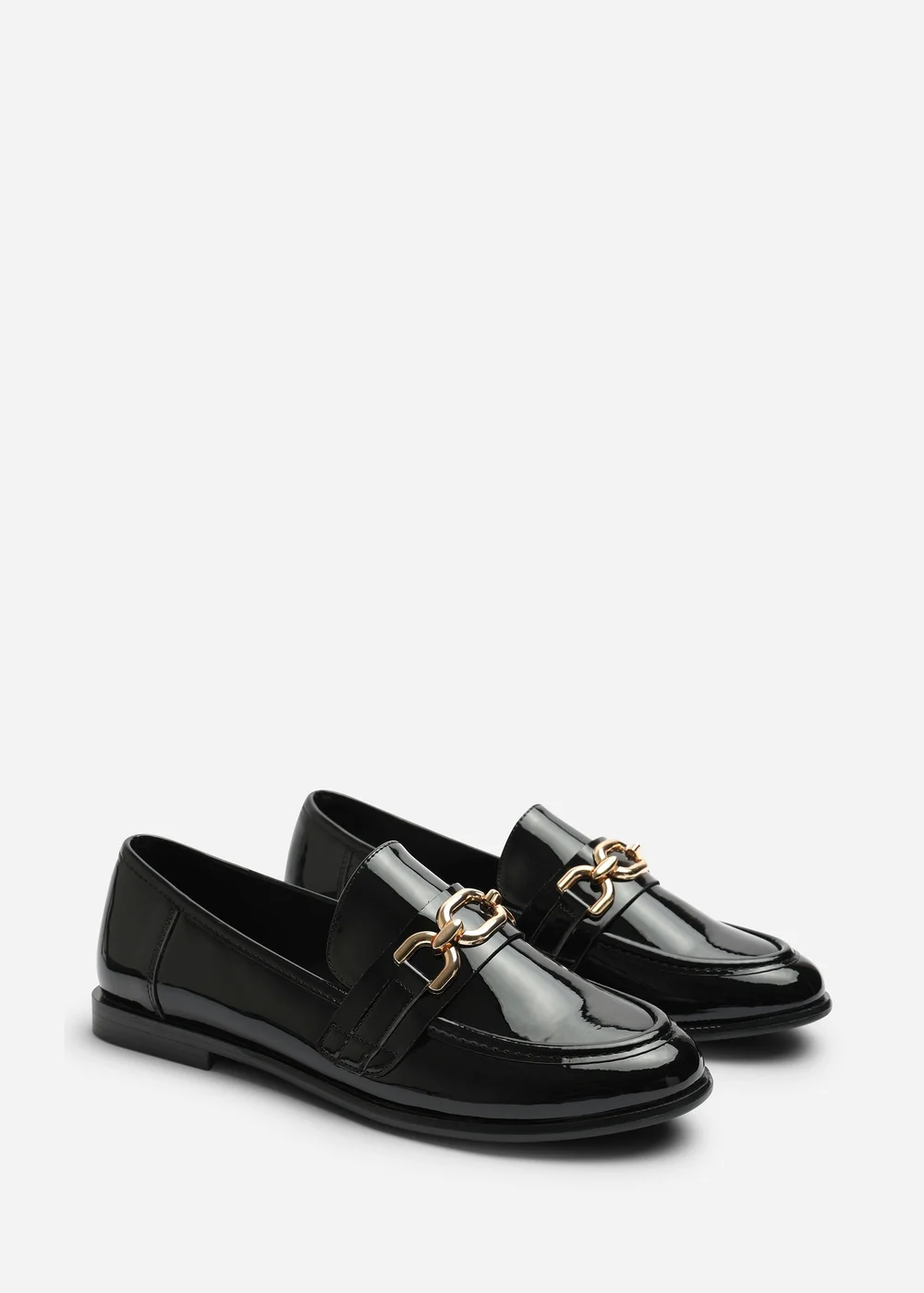 Where's That From Lettie Black Chain Trim Detail Flat Loafers - 4 Image 4