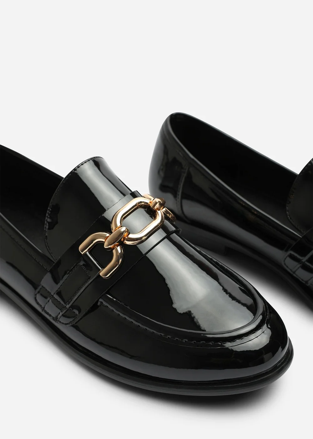Where's That From Lettie Black Chain Trim Detail Flat Loafers - 4 Image 5