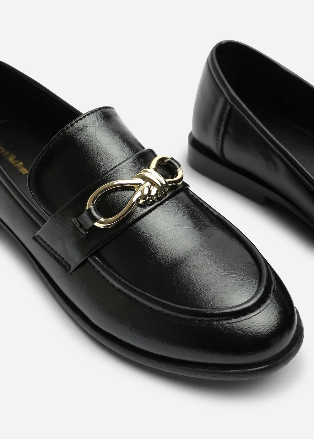 Where's That From Freyja Black Knot Trim Hardware Detail Flat Loafers - 7 Image 5