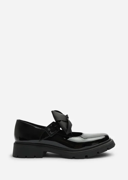 Where's That From Ainhoa Black Mary Jane Bow Detail Strap Shoes - 7 Image 1