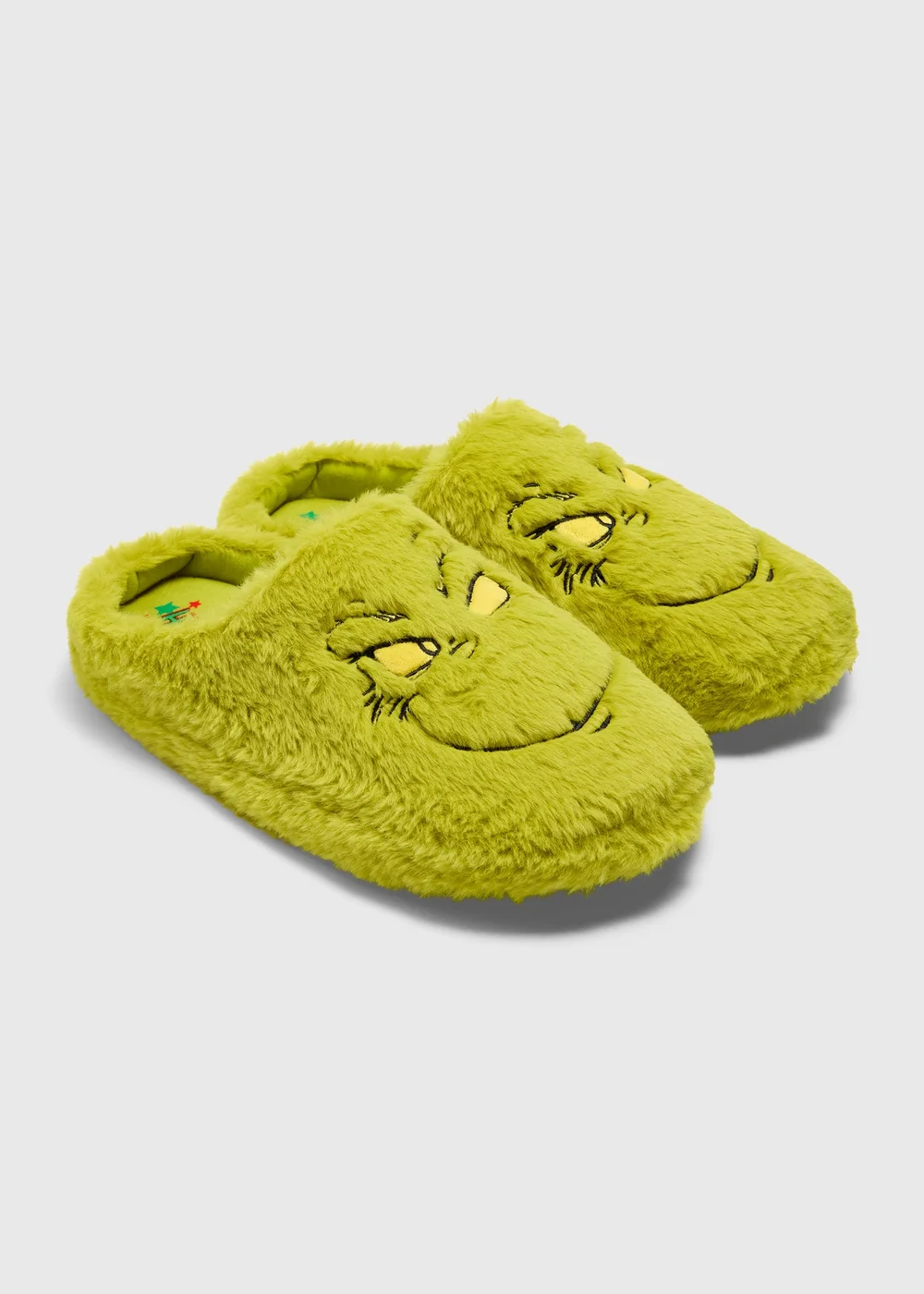 Green Grinch Slippers - Size 7 - 8 Image 1