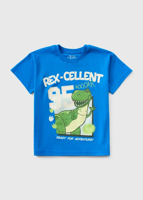 Disney Toy Story Boys Blue Rex-Cellent Check T-Shirt (1-7yrs) - 1 to 1 half years Image 1