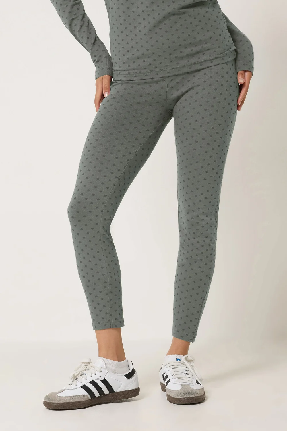 PixieGirl Petite 2 Pack Black & Grey Polka Dot Leggings - 8/L27 Image 2