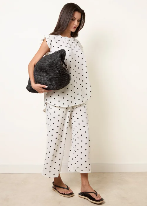 Blue Vanilla White Polka Dot Two Piece Set - M/L Image 1