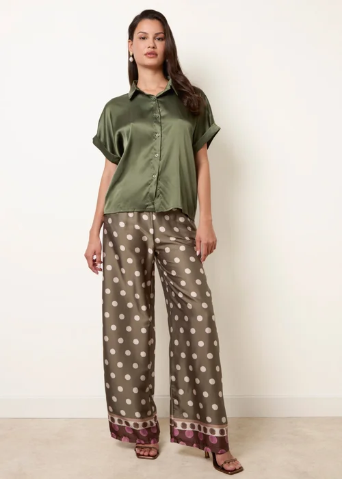 Blue Vanilla Khaki Tie Shirt Polka Dot Trouser Set - One Size Image 2
