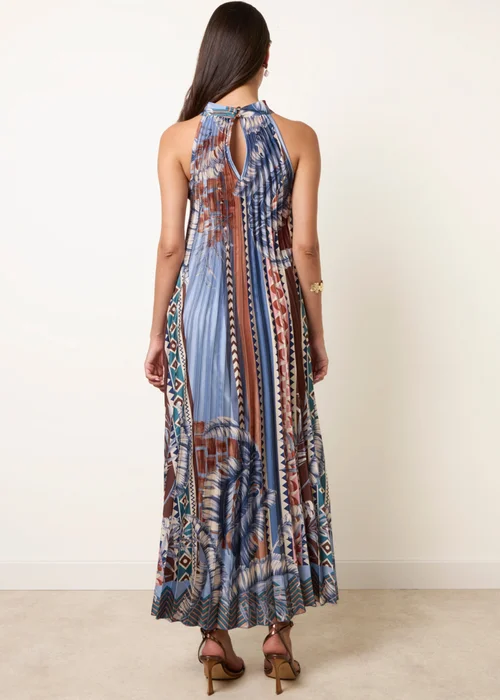 Blue Vanilla Blue Satin Pleated Dress - S/M Image 4