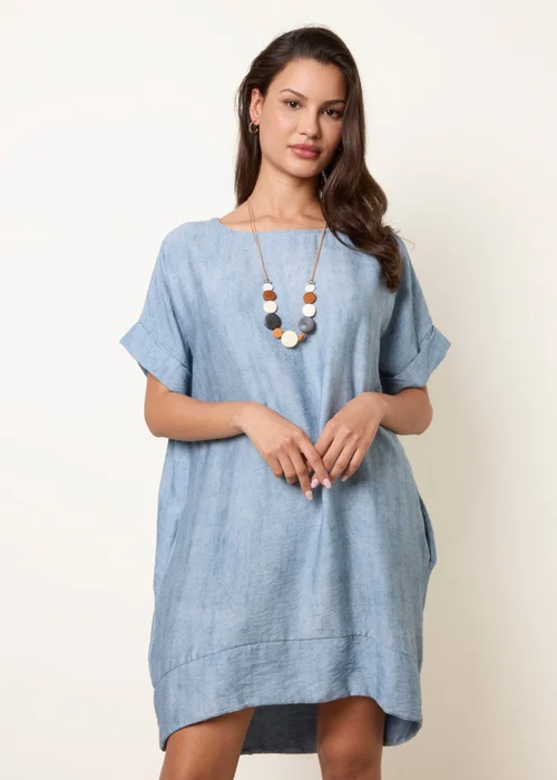 Blue Vanilla Blue Washed Effect Tunic Dress - One Size Image 1