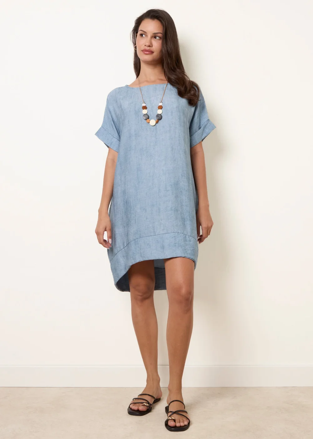 Blue Vanilla Blue Washed Effect Tunic Dress - One Size Image 3