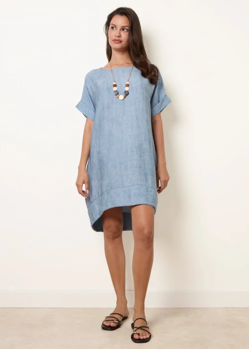 Blue Vanilla Blue Washed Effect Tunic Dress - One Size Image 3
