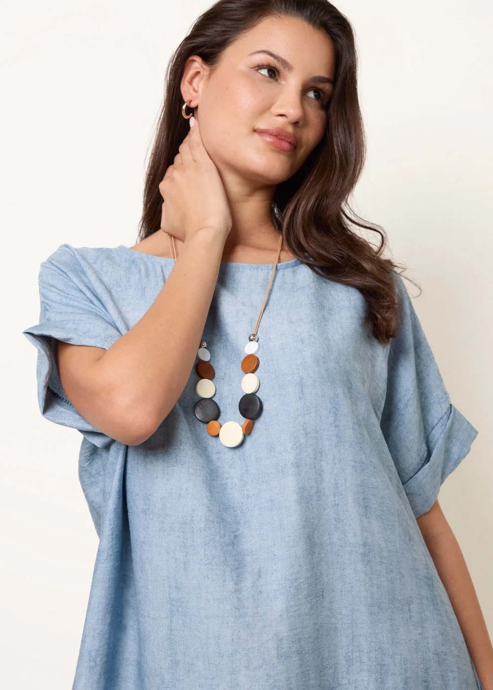 Blue Vanilla Blue Washed Effect Tunic Dress - One Size Image 2