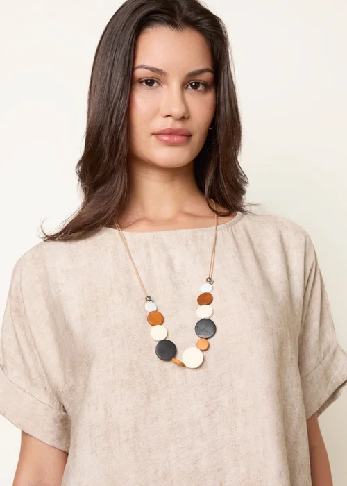 Blue Vanilla Beige Washed Effect Tunic Dress - One Size Image 3