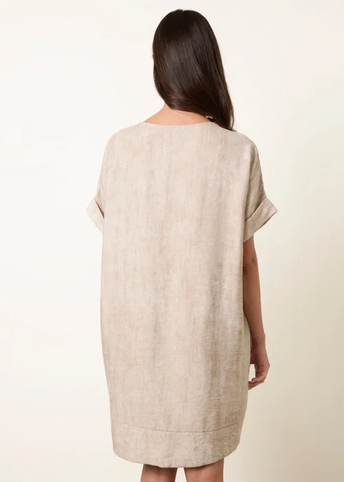 Blue Vanilla Beige Washed Effect Tunic Dress - One Size Image 4