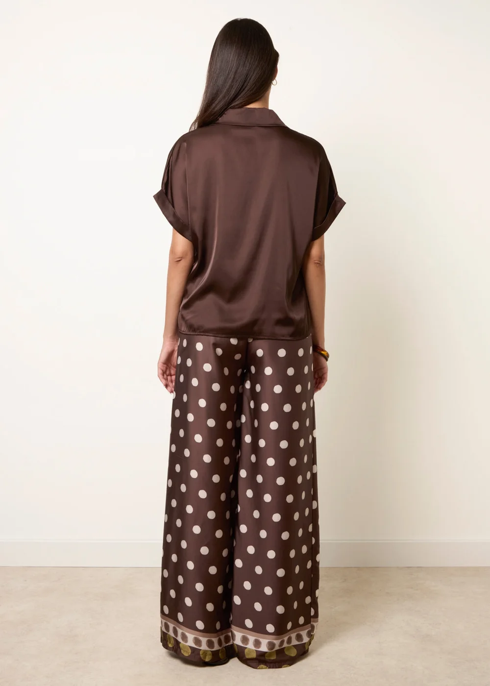 Blue Vanilla Brown Tie Shirt Polka Dot Trouser Set - One Size Image 4