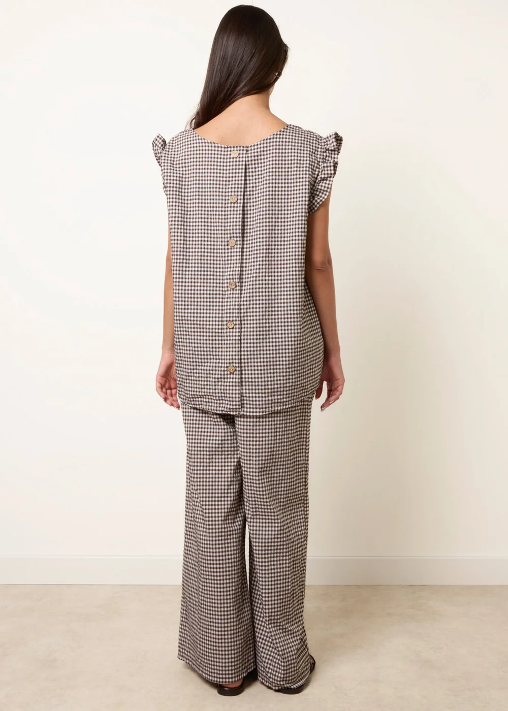 Blue Vanilla Brown Two Piece Gingham Set - S/M Image 4