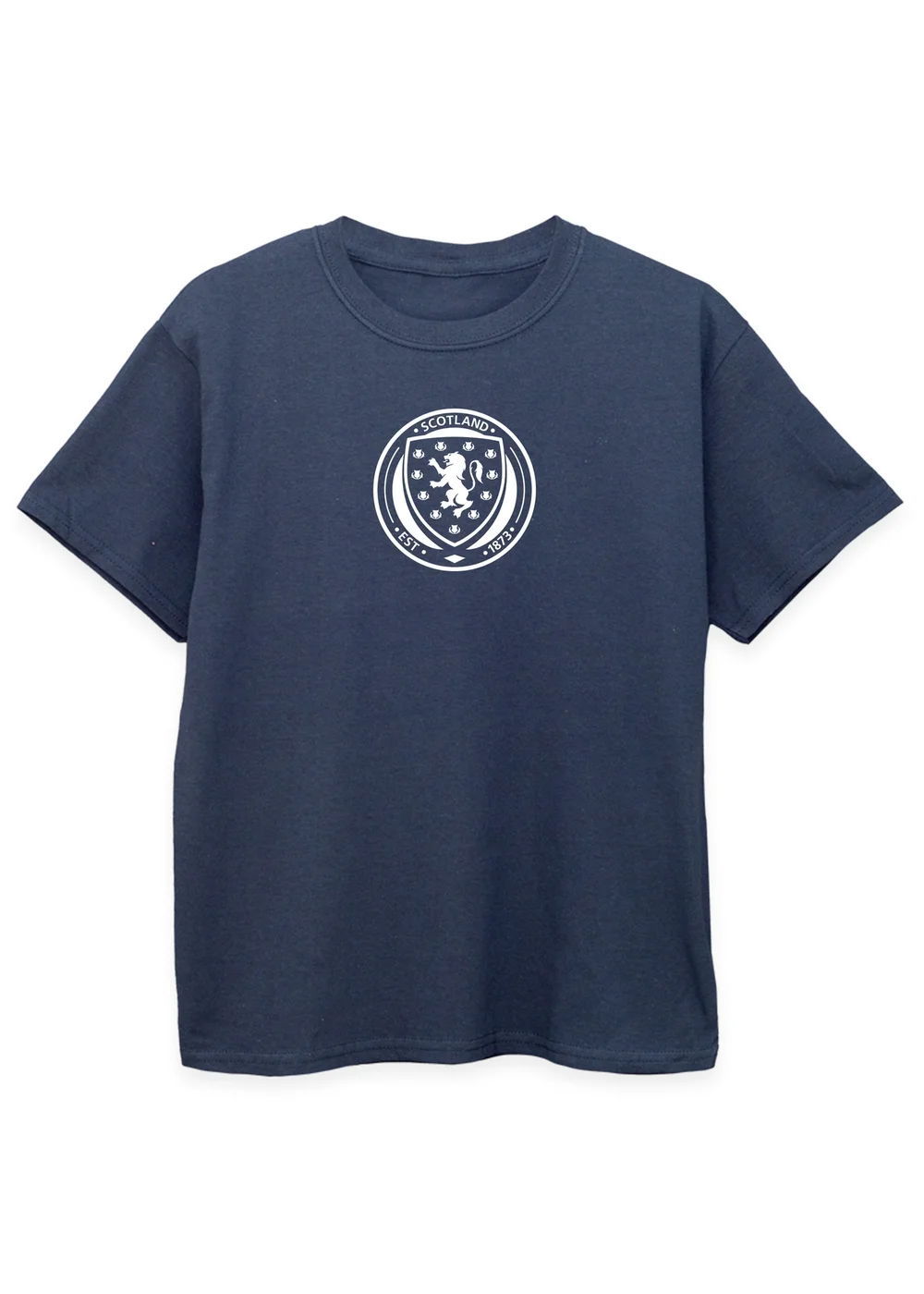 Ada & Ted Scotland Badge Chest Boys Navy Blue Graphic T-Shirt (3-13 Years) - 5-6 Yrs Image 1