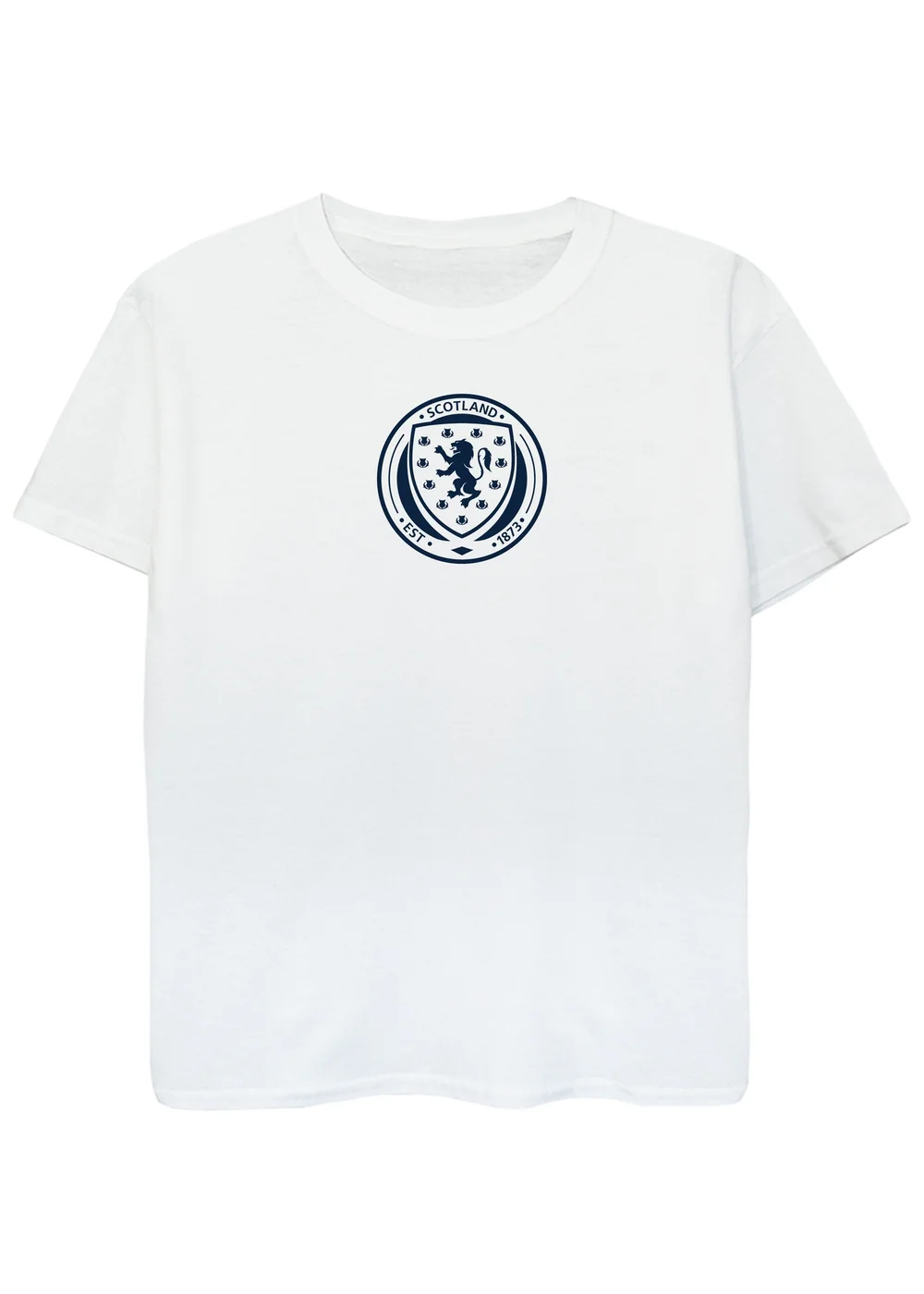 Ada & Ted Scotland Badge Chest Boys White Graphic T-Shirt (3-13 Years) - 9-11 Yrs Image 1