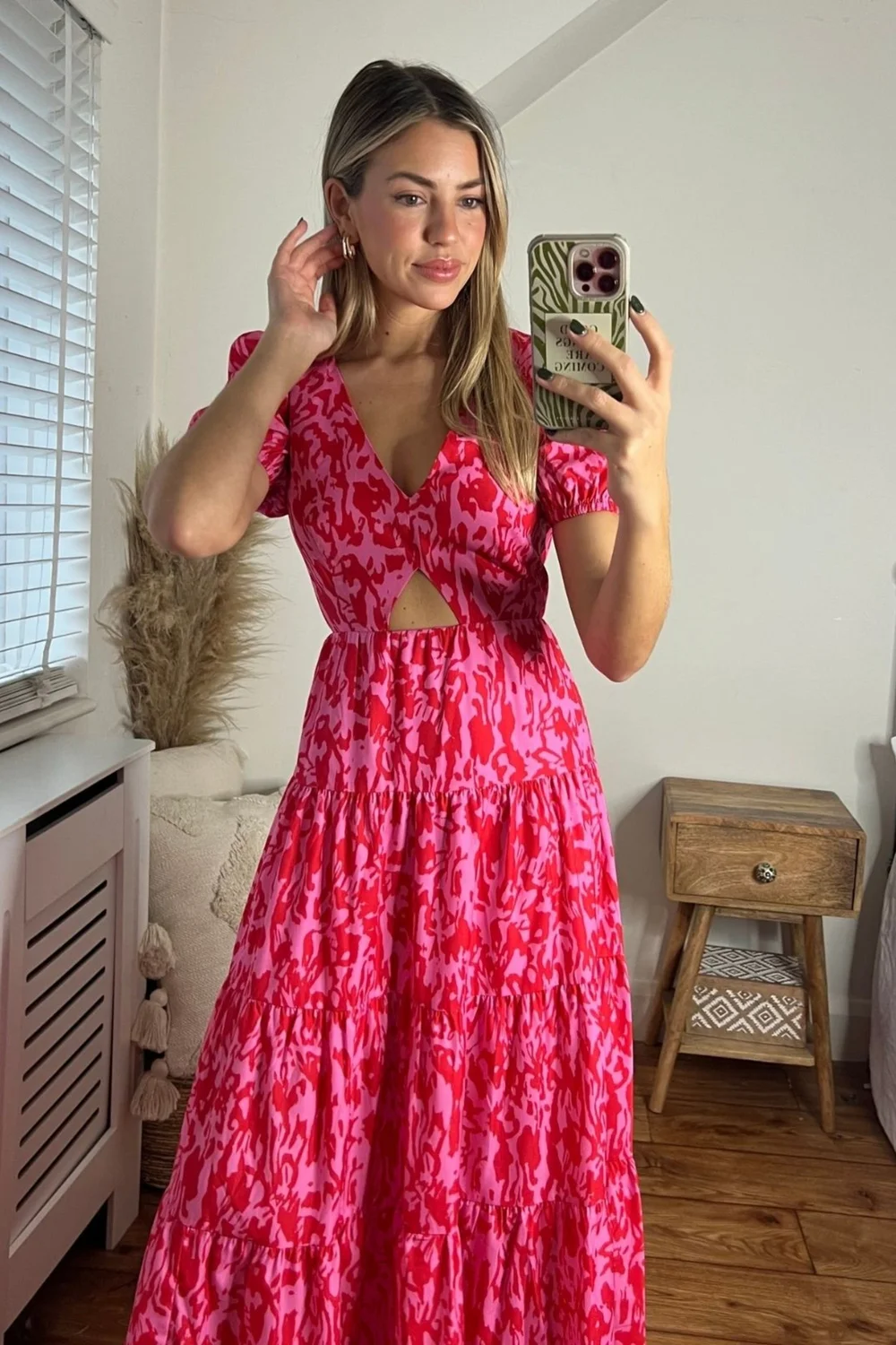 Style Cheat Pink Animal Zoe Tiered Cutout Maxi Dress - 18 Image 5