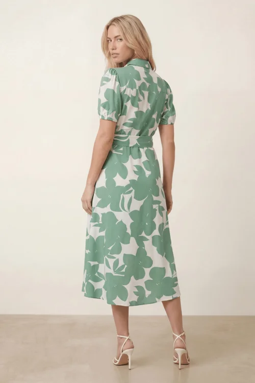 Style Cheat Green Tie Front Shirt Dress - 12 Image 4