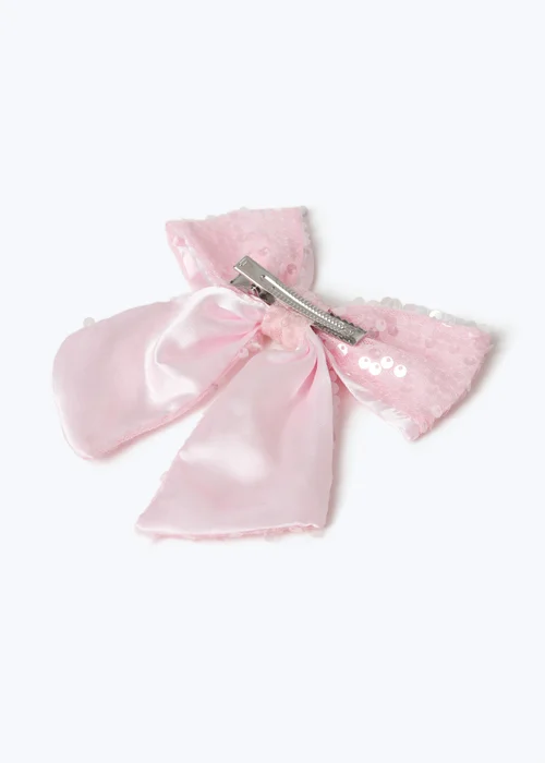 Muse Pink Sequin Bow Clip - One Size Image 2