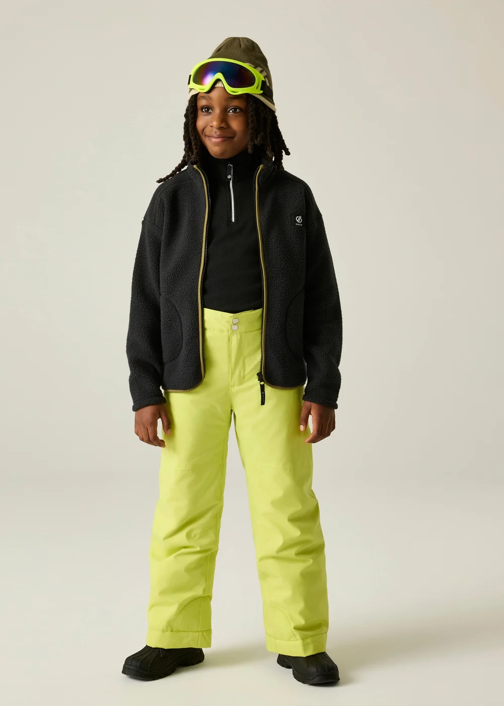 Dare 2b Black/Green Zesty II Soft Fleece (3-13 years) - 5-6 Yrs Image 3