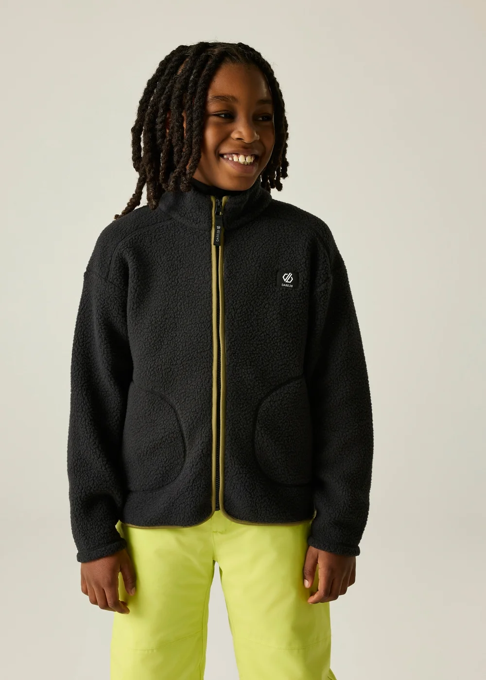 Dare 2b Black/Green Zesty II Soft Fleece (3-13 years) - 5-6 Yrs Image 1