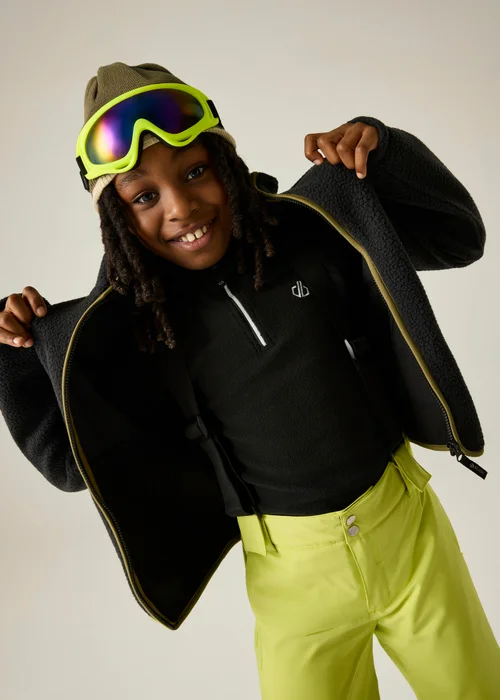 Dare 2b Black/Green Zesty II Soft Fleece (3-13 years) - 5-6 Yrs Image 4