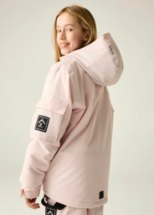 Dare 2b Pale Pink Shredder II Waterproof Jacket (3-13 years) - 3-4 Yrs Image 2