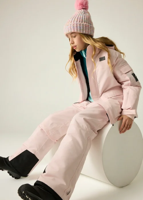 Dare 2b Pale Pink Shredder II Waterproof Jacket (3-13 years) - 3-4 Yrs Image 3