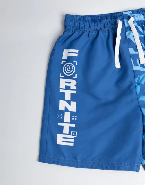 Vanilla Underground Fortnite Boys Blue Logo 2 Piece Swim Set (5-14 Years) - 13-14 Yrs Image 5