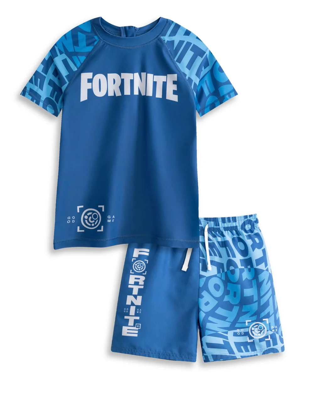 Vanilla Underground Fortnite Boys Blue Logo 2 Piece Swim Set (5-14 Years) - 13-14 Yrs Image 1