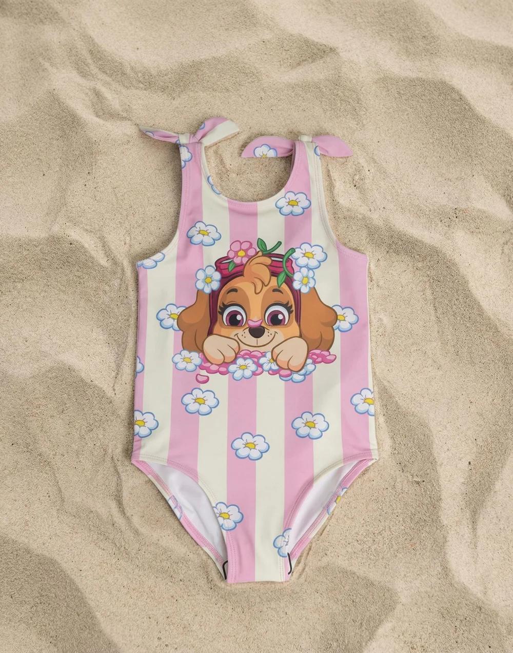 Vanilla Underground Paw Patrol Girls Pink Skye Flowers 1 Piece Swimming Costume (2-7 Years) - 6-7 Yrs Image 4