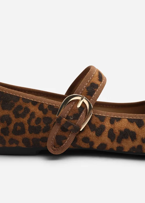 Where's That From Karsyn Leopard Mary Jane Ballet Flats With Buckle Detail - 4 Image 4
